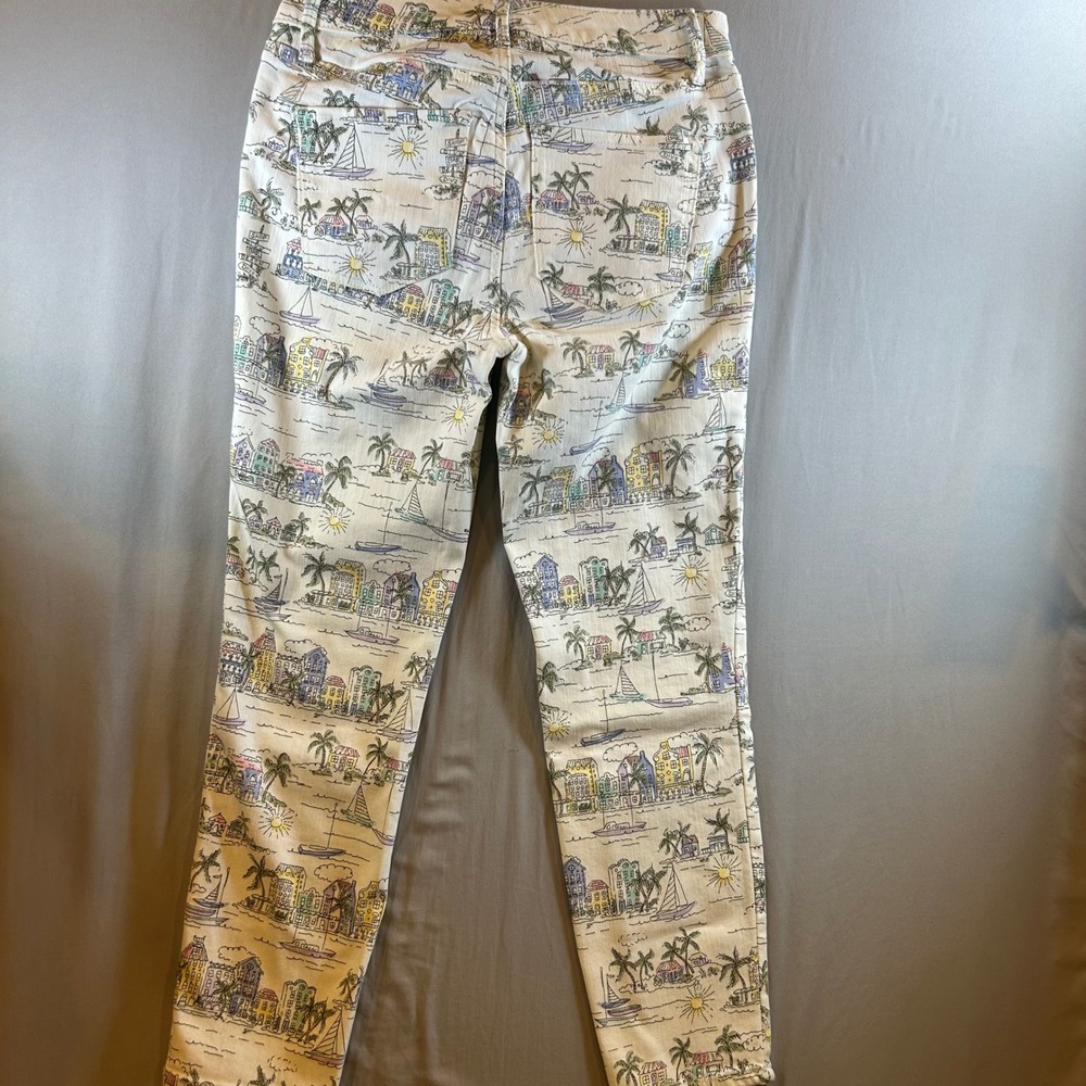 Talbots Womens Jegging Crop Coastal Beach Print Pants White Multi Size 2 - Picture 10 of 11